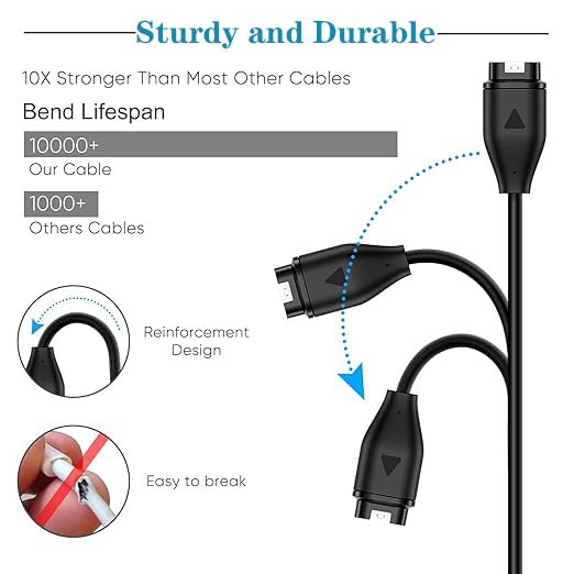 Xininyia Usb C Charging Cable Compatible For Garmin Watch Fenix 8 7 6 5, Instinct 3 2, Tactix 8 7 Delta, Epix Gen 2 & Pro(Gen 2)